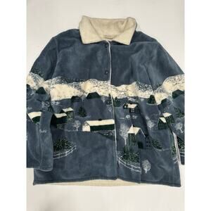 Vintage 1990s St. Johns Bay Hillside All Over Print Zip Up 3XL